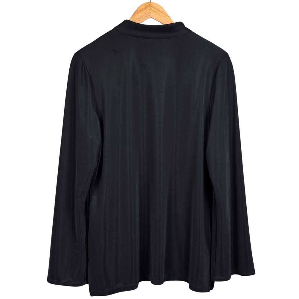 Susan Graver Blouse Womens Embellished Nylon Medium Black Boho Classic Goth USA - Picture 2 of 8